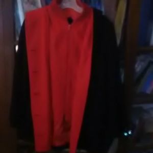 Navy blue and red authentic mackintosh vestcoat